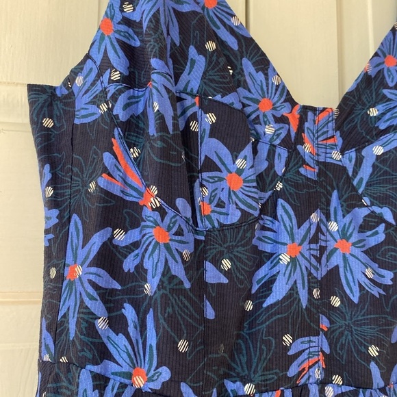 Sabina Musayev Bliss Dress in Blue Floral Midi Style Revolve Style Womens Large - Picture 6 of 11